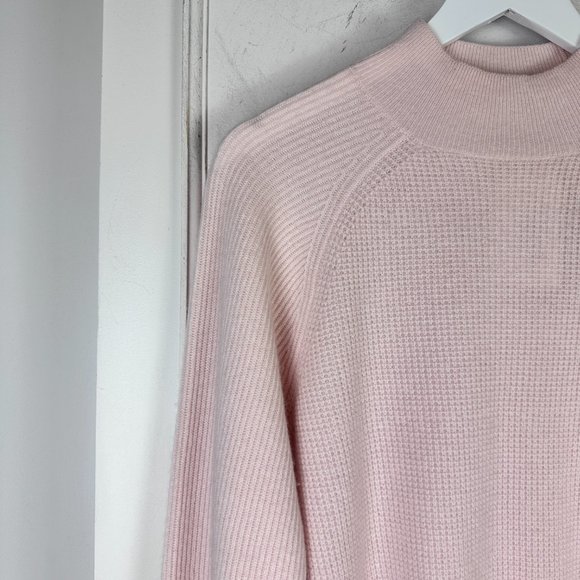 Intermix Jillian Pink Mock Neck Cashmere Sweater - Picture 4 of 8